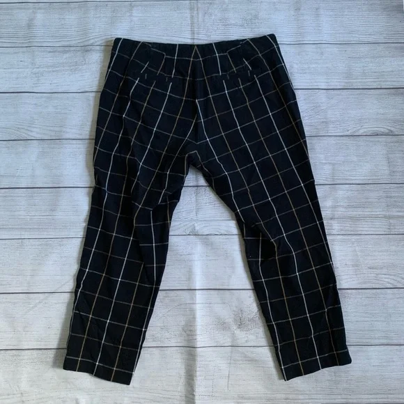 J. Jill Black and White Cropped Chino Pants with Windowpane Pattern - Picture 3 of 4
